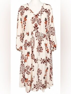 Torrid Paisley Boho Dress w Slip Size 0 XL Flowy Lightweight EUC